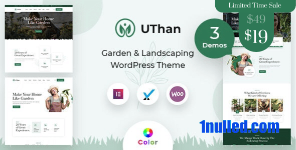 Uthan v2.0.1 Nulled - Тема WordPress «Ландшафтный дизайн и садоводство» + RTL