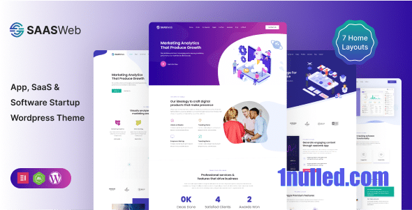 Saasweb v2.9 Nulled - Тема WordPress для приложений Saas