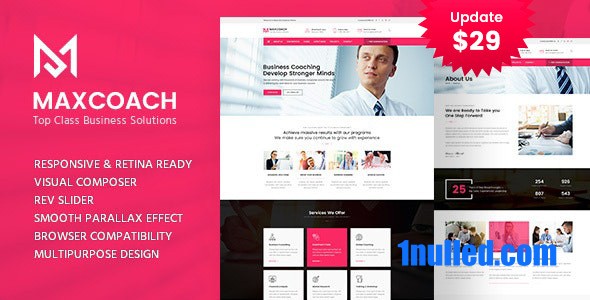 Maxcoach 2.1 Nulled - Тема WordPress для бизнес-консалтинга