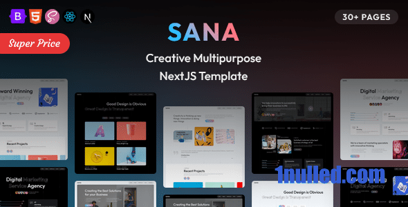 Sana Nulled - Многоцелевой шаблон NextJS Creative