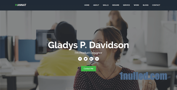 Mannat Nulled - Адаптивный одностраничный персональный шаблон
