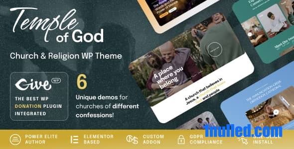 Temple of God v1.0.7 Nulled - Тема WordPress «Религия и церковь»