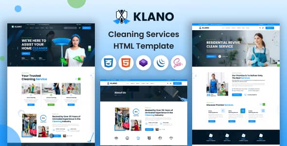 Klano Nulled - HTML-шаблон услуг по уборке