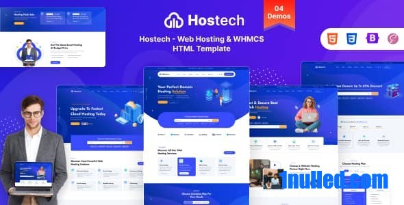 Hostech Nulled - Веб-хостинг HTML-шаблон WHMCS