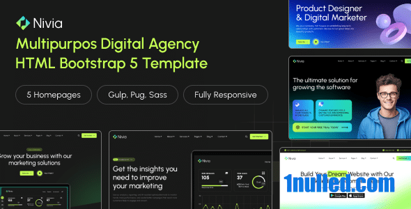 Nivia Nulled - HTML-шаблон многофункционального цифрового агентства