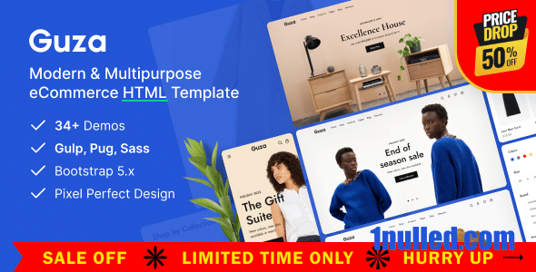 Guza Nulled - Современный многофункциональный HTML-шаблон электронной коммерции