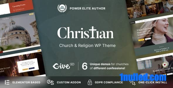 Christian v1.0.3 Nulled - Церковь WordPress тема