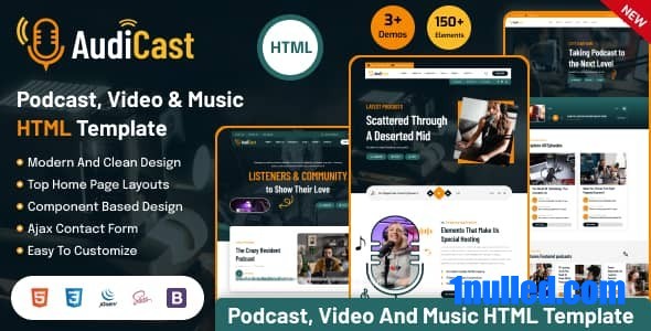 Audicast Nulled - HTML-шаблон для подкастов, видео-музыки