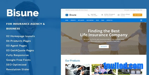 Bisune Nulled - HTML5-шаблон для страхового агентства