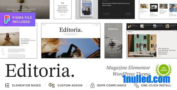 Editoria v1.0.2 Nulled - Тема WordPress для газет и журналов