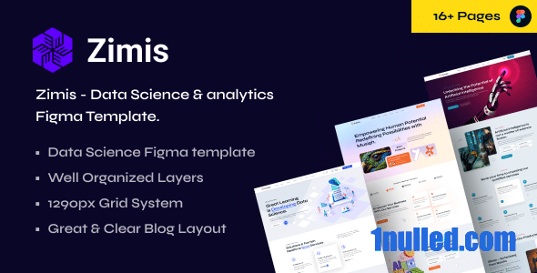 Zimis – Data Science Analytics Figma Template - 