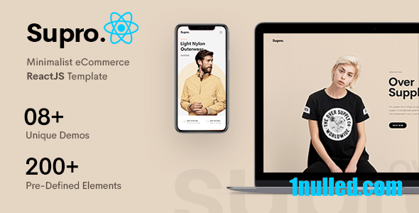 Supro Nulled - Минималистичный шаблон ReactJS для электронной коммерции