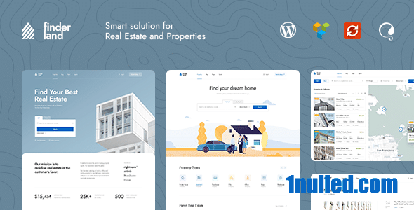 Finderland v1.0.0 Nulled - Тема WordPress для недвижимости