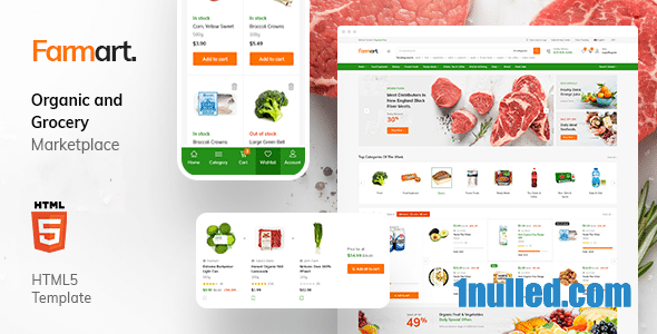 Farmart v1.2.0 Nulled - HTML-шаблон электронной коммерции для органического рынка + шаблон администратора