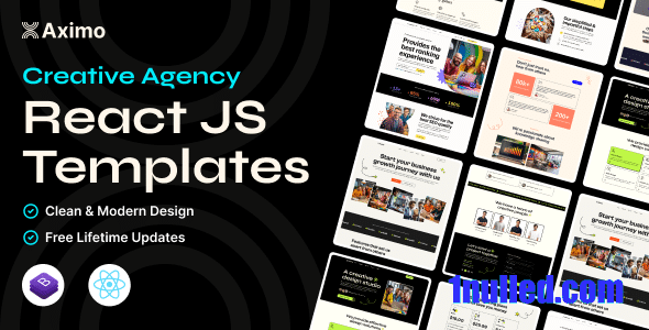 Aximo Nulled - Шаблон React Js для креативного агентства