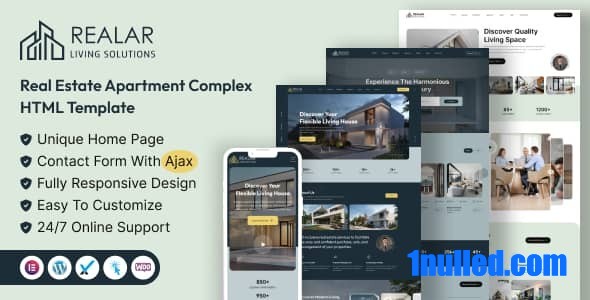 Realar Nulled - HTML-шаблон жилого комплекса недвижимости