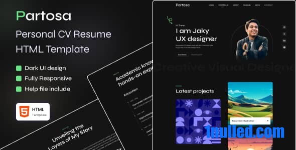 Partosa Nulled - Шаблон личного резюме и портфолио