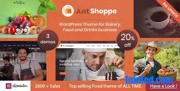 Justshoppe v12.5 Nulled - WordPress тема Elementor Cake Bakery