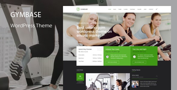 GymBase v15.2 Nulled - Адаптивная тема WordPress для тренажерного зала и фитнеса