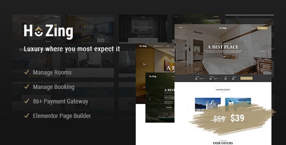 Hozing v1.2.2 Nulled - Тема WordPress для бронирования отелей