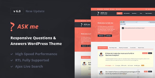 Ask Me v6.9.8 Nulled - Отзывчивые вопросы Ответы WordPress