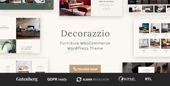 Decorazzio v1.1.0 Nulled - Тема WordPress для магазина дизайна интерьера и мебели