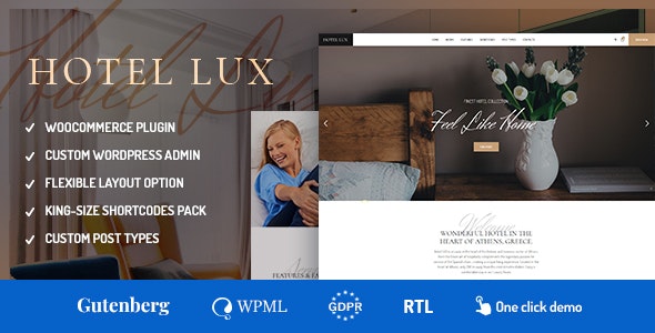 Hotel Lux v1.2.7 Nulled - Тема WordPress для курортного отеля